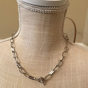 Silver platted paper clip necklace
